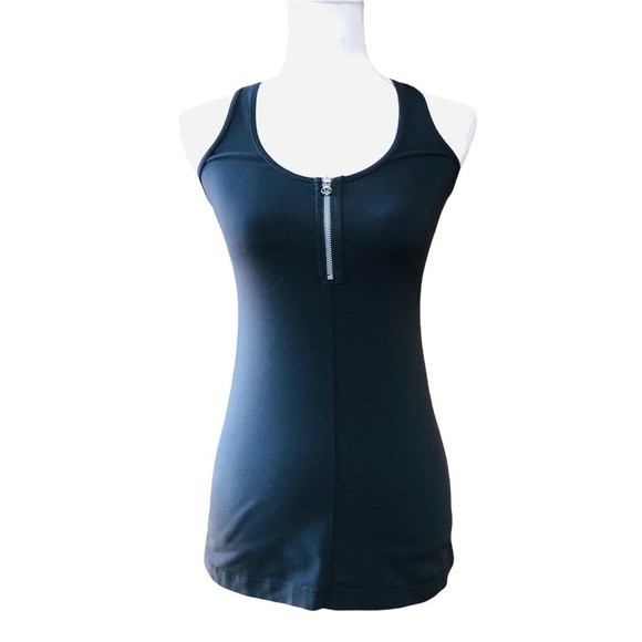 LULULEMON WOMENS BLACK RACERBACK ATHLETIC TANK WITH ZIPPER EST SZ 8 - Picture 1 of 9